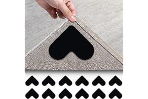 WATEFOER Adesivi Antiscivolo per Tappeti, 12 Pezzi Rug Gripper Riutilizzabile e Iavabile Tappeto Gripper Adesivo Antiscivolo Sottotappeto Ideale ai Tappeto Gripper per Il Bagno Della Cucina