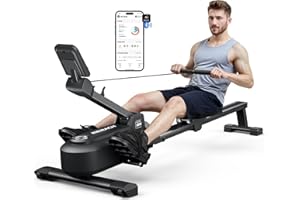 MERACH Máquina de Remo para casa con Exclusiva Tarjeta interactiva y Juegos, Aspecto Similar al tiburón, Experiencia de Remo intensa, Ahorra Espacio, Adecuada para Entrenamiento de Cuerpo Entero