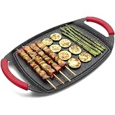 MGE - Plancha Grill - Plancha de Cocina con Revestimiento de Piedra - Plancha de Asar - Plancha para Arepas - Bandeja Asadora