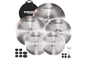 SONICAKE Cymbalpaket med låg volym 14 tum Hi-Hat + 16" Crash+18" Crash+20