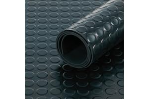 Shield Autocare Rubber Matting Roll | 6m x 1.2m Coin Rubber Flooring Mat for Garage Floor, Van, Gym, Shed | Black 3mm Thick Heavy Duty Indoor Outdoor Industrial Non Slip Waterproof Sheet