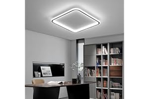 Mikeru LED Ceiling Light - 40cm Square, 5cm Thick, 6500k Cool White for Dining, Bedroom, Living, Study and Bathroom