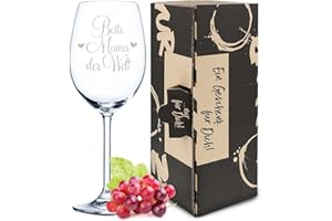 GRAVURZEILE Leonardo Weinglas mit Gravur - Beste Mama der Welt - Geschenk für Mama zum Muttertag - zum Geburtstag oder Weihnachten - Farbe: Daily