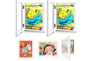 Seinal 2 cornici portafoto per bambini, formato A4, formato A4, formato A4, da aprire, per bambini, formato A4, per più immagini, 50-150 immagini (bianco)