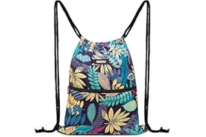 WANDF Sac de Sport Sac de Sport à Dos avec Poche extérieure Cordon réglable pour Femmes Hommes