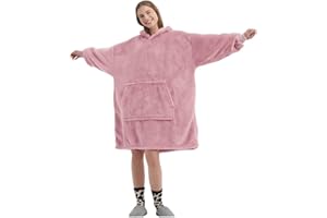 FELOVE Hoodie Decke Ärmeln Kuschelpullover Mit einer großen Tasche,Tragbare Decke Ultra Soft Bequemer Kuschel Erwachsene Hoodie,Warm Kuscheldecke weich als Geschenke für Frauen Freundin Mütter