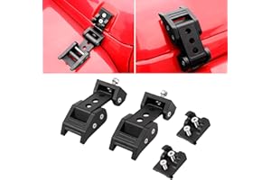 RT-TCZ for Wrangler Hood Latch Lock Catch, Aluminum Hood Latches for Jeep Wrangler JK JKU 2007-2017 JL JLU 2018-2024 Gladiator JT 2020-2024 Black Exterior Accessories 2pcs