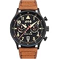AVI-8 Men's 43.5mm Hawker Hurricane Carey Dual Time Night Reaper Limited Edition Watch with Leather Strap AV-4088