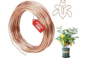 FIFIBANG 10M Kupferdraht, Ø3mm Copper Wire, T2 Reiner Kupferdraht Blank, Basteldraht Schmuckdraht, Gardening Kupferdraht, Kupferspulen für Garten, Pflanzen und Gemüseanbau DIY