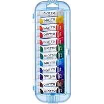 JOLLY tempera, set di colori a guazzo per bambini, colori per la scuola, 14 tubetti da 7,5 ml ciascuno, colorati, 105 ml, diluibili con acqua, alto grado di miscibilità, completamente atossici
