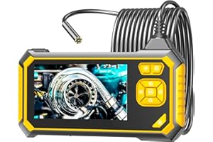 HOVICATIVE Endoskopkamera mit Licht, 8mm IP67 wasserdichte Endoskop, 4.3" IPS Bildschirm Inspektionskamera, 1080P HD Rohrkamera mit 8 Einstellbaren LEDs, 16.5FT/5M Halbstarres Kabel