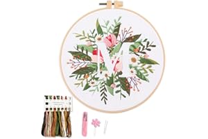 Myfelicity Embroidery Kit for Beginners and Adults, Floral and Lettering Design (M)