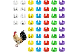 Weewooday 48 Pieces 16 mm Medium Chicken Leg Rings Multiple Colour Chicken Identification Leg Bands Numbered Clip on Leg Rings for Gamefowl Turkey Duck Goose Guinea Fit 1/2 to 5/8 Inch Legs