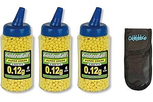 Outletdelocio. Pack 3 Biberónes 2000 balines PVC para Airsoft. Calibre 6mm 0,12 gr (Total 6000 Bolas) + Funda Portabalines