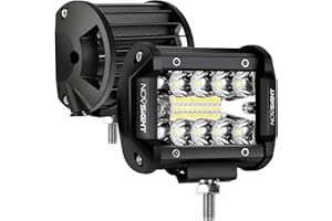 NOVSIGHT 4 Inch LED Pod Lights, Spot Flood Driving Light 120W 12800 Lumens Off Road Lights Combo, Super Bright IP68 Waterproof Pod Light Bar Work Light for Jeep Truck ATV UTV Golf Cart Boat, Pack of 2
