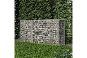 Festnjght Metall Gaviones 200 x 50 x 100 cm Gaviones Metálico para Piedras Jaula Cesta de Alambre Cesta de Piedrao Muro de Contención de Piedra Muro Alambre Dique Jardín