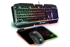 SPIRIT OF GAMER – Ultimate 500 – Pack Gaming RGB 3 en 1 – para PC/Xbox / Playstation – Teclado Gamer RGB Aluminio Anti-Ghosting – Ratón Gamer RGB 6400 DPI/7 botones – Alfombra luminosa antideslizante