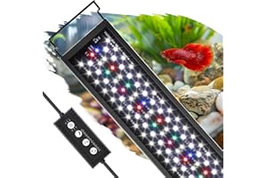 hygger Aquarium Light, Full Spectrum Fish Tank Light, LED Plant Light with Controller, 3 Modes with Timer, 9 Colors, Adjustable 10 Brightness, Extendable Brackets, 40W for 90-106CM Freshwater Tank