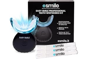 EASY SMILE professionell tandblekningssats med 32X LED-lampa – 3 snabba och effektiva blekningsgeler, tar bort djupa fläckar - säkert för tandemalj (LED-lampa Pro)
