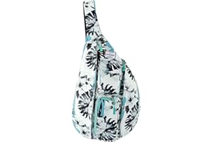 HAWEE Sport Sac de Poitrine Voyage Sling Sac à Bandoulière Crossbody Sac à Dos de Multifonction Casual for Hommes Femmes Adolescentes Travail Etude Escalade Randonnée Courir, White Flower, L