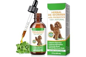 CJXHJY Wurmkur Hund 60ml | mit Probiotika | Natürliche Entwurmungsmittel für Hunde | Wurmtropfen zur Vorbeugung und Bekämpfung von Parasiteninfektionen | Natürliche Formel zur Darmhygiene