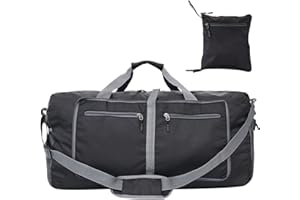 Borsone da viaggio pieghevole, CestMall borsa da palestra sportiva ripiegabile 70L con gancio in plastica e borsa per scarpe extra, borsa per il weekend impermeabile Borsa per la notte Borsone da