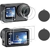 AMAZEAR Screen Protector and Lens for DJI Osmo Action 6 Accessories, 2 Pack Tempered Glass Cover for Action6 with Silicone Le
