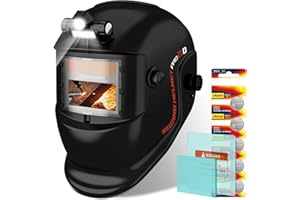 TRQWH Welding Helmet with Light True Color Auto Darkening Welding Helmets for Men Solar Powered Welding Hood with 2 Arc Sensor Wide Shade 4/9-13 for TIG MIG ARC Cool Welder Mask (black)