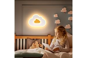 AOEH Plafoniera LED Camera Da Letto Cameretta Nuvole Lampada Da Soffitto Plafoniera Per Bambini Applique Da Parete In Legno 17w 3000k Plafoniera Per Cameretta Dei Bambini, Stanza Dei Giocattoli, 30cm