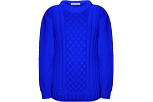 TOP VENDOR New Unsex Kids Girls Boys Aran Knit Long Sleeve Knitted Jumper Sweater Pullover Top Size 3years to13 Years