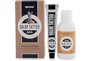 BALM TATTOO - Vegan Pack - Tattoo Cream + Cleansing Gel - Balm Tattoo Original + Balm Tattoo Cleansing Gel - Tattoo Aftercare - Skin Moisturiser - For Sensitive Tattooed Skin - 30 g+100 ml