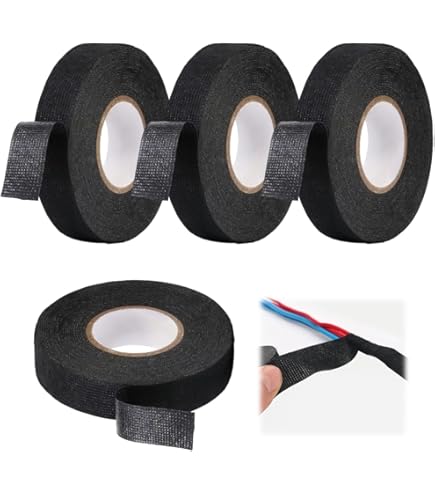 4 Rotoli Nastro Tessuto Nero 15mmx15m - Isolante Alta Temperatura, Per Auto, Moto, Cablaggi - Foto 10