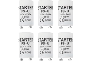 Elkflee 6 Pack Starter for Fluorescent Light, T8/T12 Fluorescent Tube Starter Switches for Long-Lasting and Reliable Performance, Suitable for LED Strip Light and Fluorescent Lamps