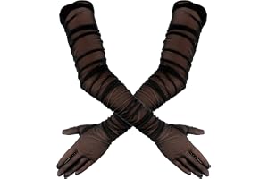 Kvinnors spets genomskinliga handskar nät tyll superlånga handskar opera halloween kostym festhandskar dans bröllop brudhands