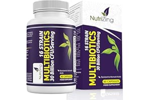 NutriZing Bio Cultures Complex Probiotics for Gut Health - High Strength 30 Billion CFU with 16 Bacterial Cultures - Vegan Gut Health Supplements - Probiotics for Men & Women - Made in UK