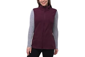 33,000ft Chaleco de vellón para mujer, chalecos ligeros con cremallera Softshell con cuello de bolsillos Chaleco deportivo
