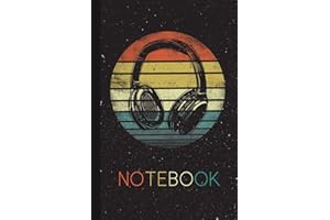 Notebook: Music Lover Producer DJ Gifts Funny Retro Headphones Cute Gaming Lined Notebook for Women Men Kids Great Present Thanksgiving / Birthday / Christmas Journal for Her Him