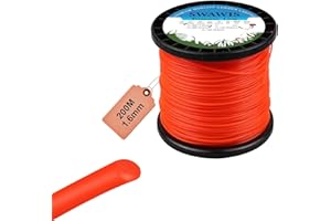 SWAWIS Filo di ricambio per decespugliatore, 1,6 mm/200 m, rotondo, filo di ricambio per decespugliatore Weed Grass Yard o Garden, colore: arancione