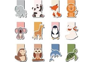 THBOXES 12 Stück Magnetische Lesezeichen, Kindergeburtstag Gastgeschenke Tiere Magnetlesezeichen Kinder, Adventskalender Füllung für Junge Mädchen, Weihnachten Geschenke für Buchliebhaber