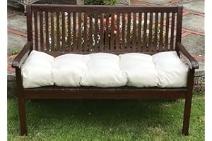 PnH BENCH CUSHION/SWING SEAT CUSHION with Blown Fibre Inner, PLUMP FILLED For Comfort, Many Colours & Sizes (4ft (122cm x 46cm), Cream Faux Suede)