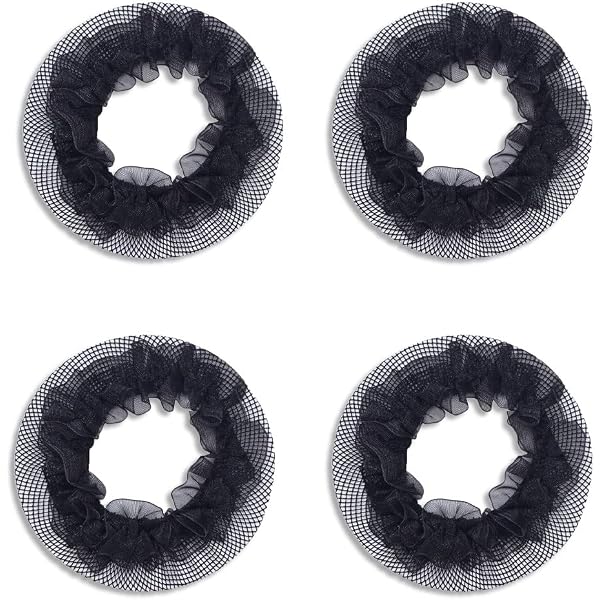 5 Stück Dutt Netz – Elastisches Haarnetz Mit Kristall-Deko Für Ballett, Tanz, Beruf (weiß/schwarz)
