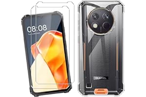 HuiYouMY Handyhülle Kompatibel mit Oukitel WP28E/Oukitel WP28S Hülle Durchsichtig mit 2 Stück Panzeglas Schutzfolie, Weich Transparent Schutzhülle, Starker Schutz Silikon Case TPU Cover (6.52")