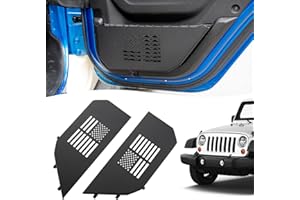 KANGIKX Metal Rear Door Storage Pockets for 2018-2024 Jeep Wrangler JL JLU 4XE Rubicon Sport Sahara Gladiator JT,Door Side Insert Organizer Storage Box with US Flag Style of Jeep Accessories,2PCS