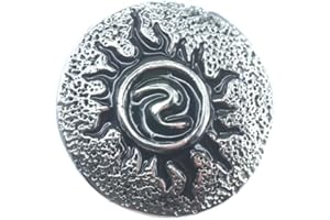 ‎CREATIVE-BEADS Creative-Beads Click-it Button, Charm, Druckknopf, 18mm, f. Armbänder, Gürtel etc.,silver/Black, Sonne