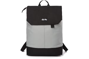 Ela Mo Plecak damski - piękny i przemyślany plecak z kieszenią na laptopa i kieszenią antykradzieżową na wycieczki, uniwersytet, do szkoły i biura., Szary, M,