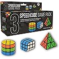 Funtime Gifts 3 SPEED CUBE GAME PACK - Pyramid, Cube & Cylinder Puzzle Cubes, Boost Dexterity, Coordination & Memory - Great for Kids, Teens & Adults, Brain Teaser Stocking Filler