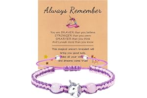 Ruzister Einhorn Kinderarmband verstellbar, Freundschaftsarmbänder für Mädchen, Geburtstagsgeschenke Teenies, Glücksarmband Kinder, Schmuck für Mädchen mit Karte
