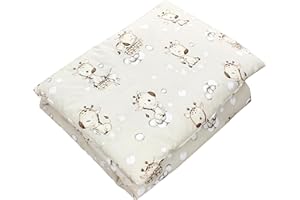 TupTam Set di Piumone Fantasia per Bambini Tutte le Stagioni Cuscino Piatto 2 pz., Giraffa/Beige, 135x100 cm