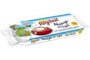 Régilait Lait Concentré Non Sucré Nuage de Lait 75 g - Paquet de 20x10 Mini-Gobelets