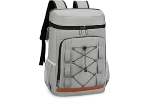 CINGHI LUSSO Insulated Cooler Backpack Large Capacity Lunch Bag Thermal Picnic Backpack Durable Lightweight Cool Bag for Outdoor Beach Picnic Camping (light grey)